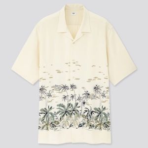 Uniqlo Rayon Printed Open Collar Shirt